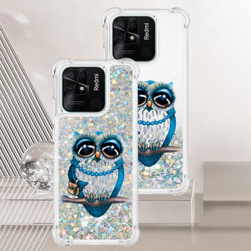 Maskica Xiaomi Redmi 10C Šljokice Miss Owl