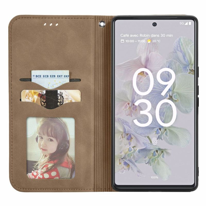 Flip Futrola Google Pixel 6A Kožna Futrola Vintage Serija