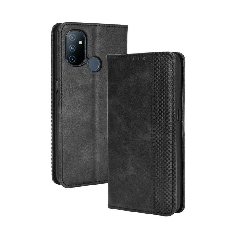 Flip Futrola OnePlus Nord N100 Kožna Futrola Efekt Stilizirane Vintage Kože