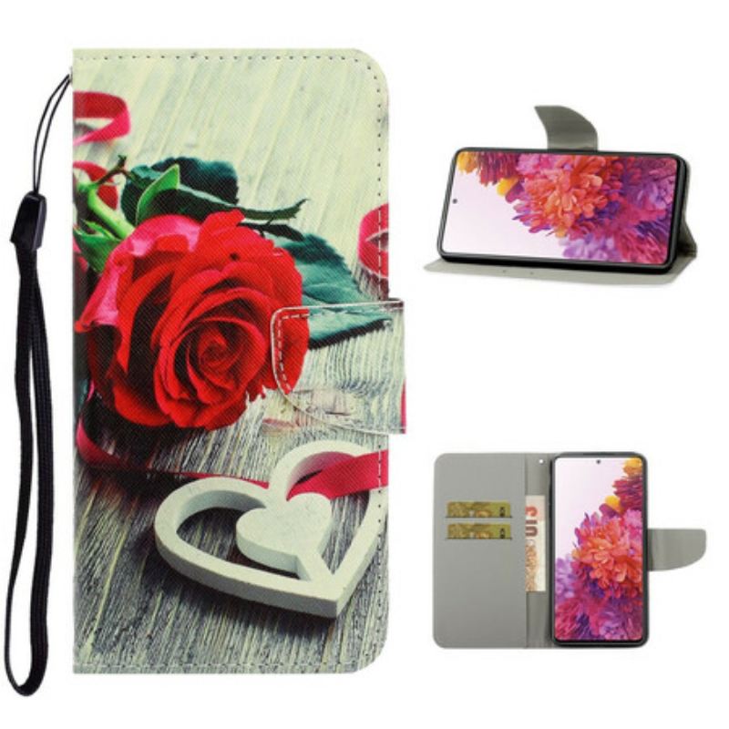 Futrola Samsung Galaxy S20 FE Romantična Ruža S Remenom