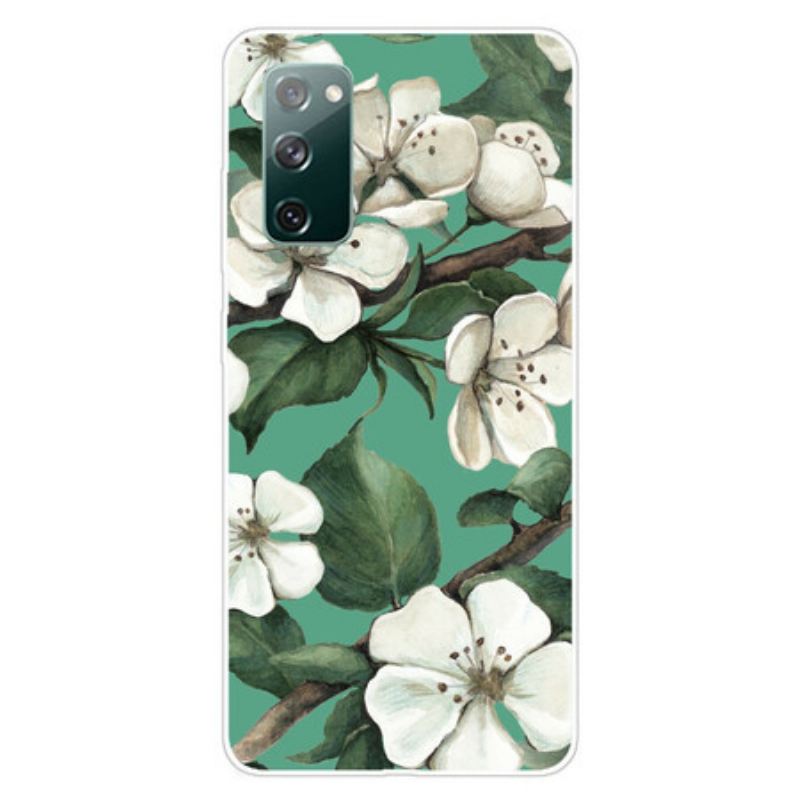 Maskica Samsung Galaxy S20 FE Oslikano Bijelo Cvijeće