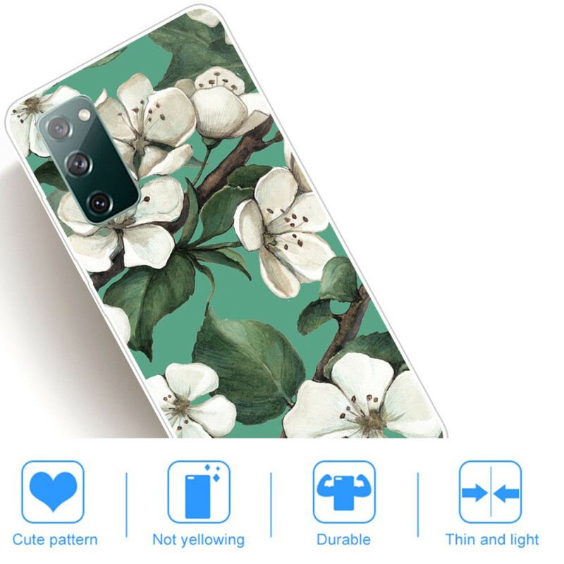 Maskica Samsung Galaxy S20 FE Oslikano Bijelo Cvijeće