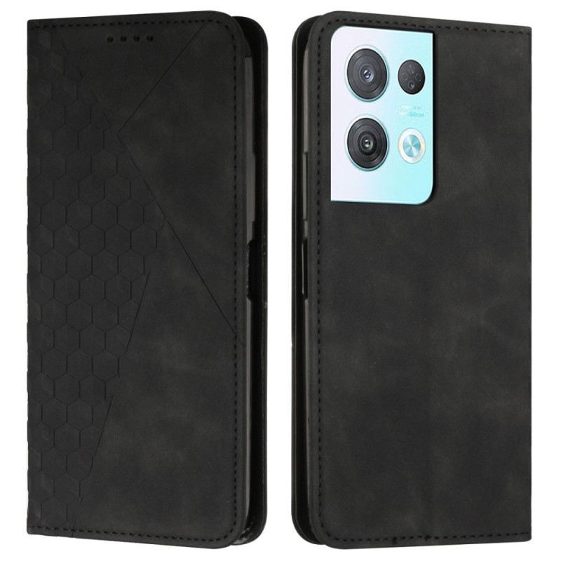 Flip Futrola Oppo Reno 8 Pro Kožna Futrola Kubični Stil