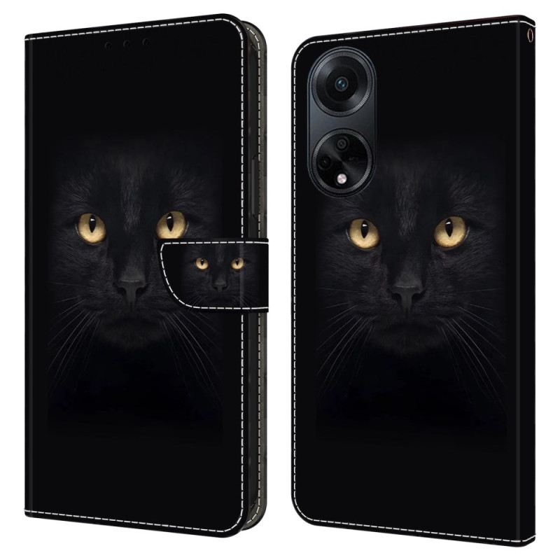 Kožna Futrola Oppo A98 5g Crna Mačka