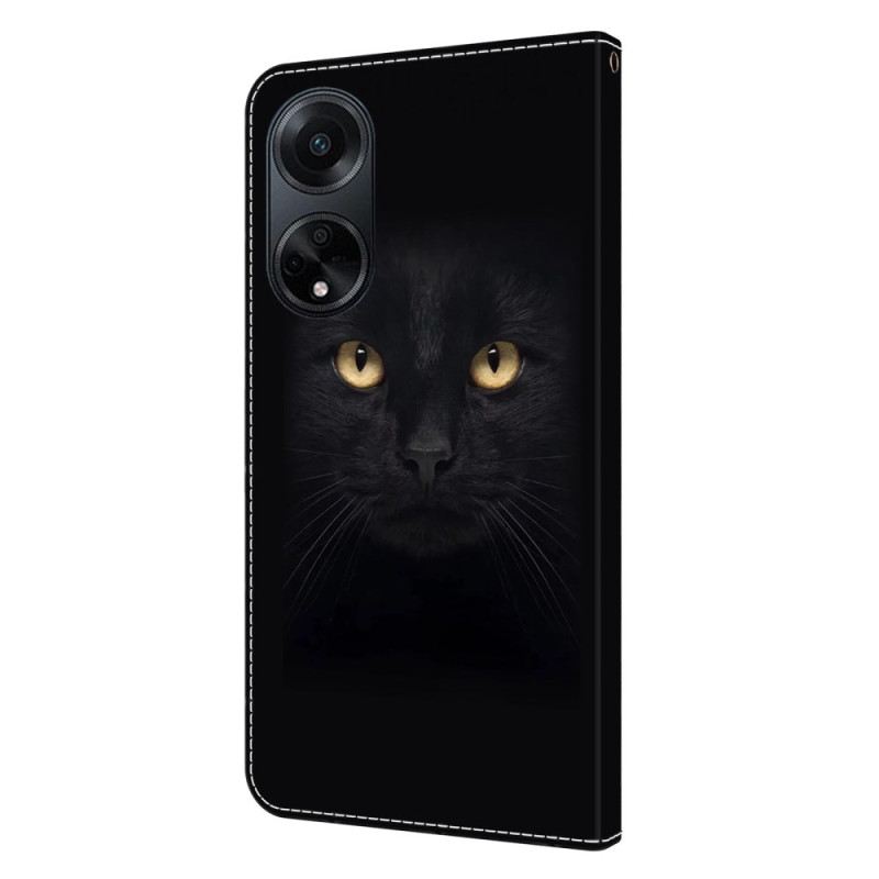 Kožna Futrola Oppo A98 5g Crna Mačka