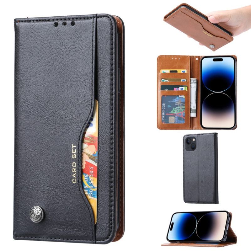 Flip Futrola iPhone 15 Kožna Futrola Set Kartica