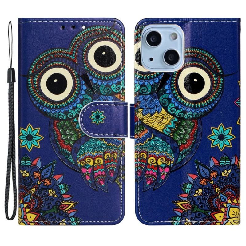 Flip Futrola iPhone 15 Plemenska Sova S Remenom