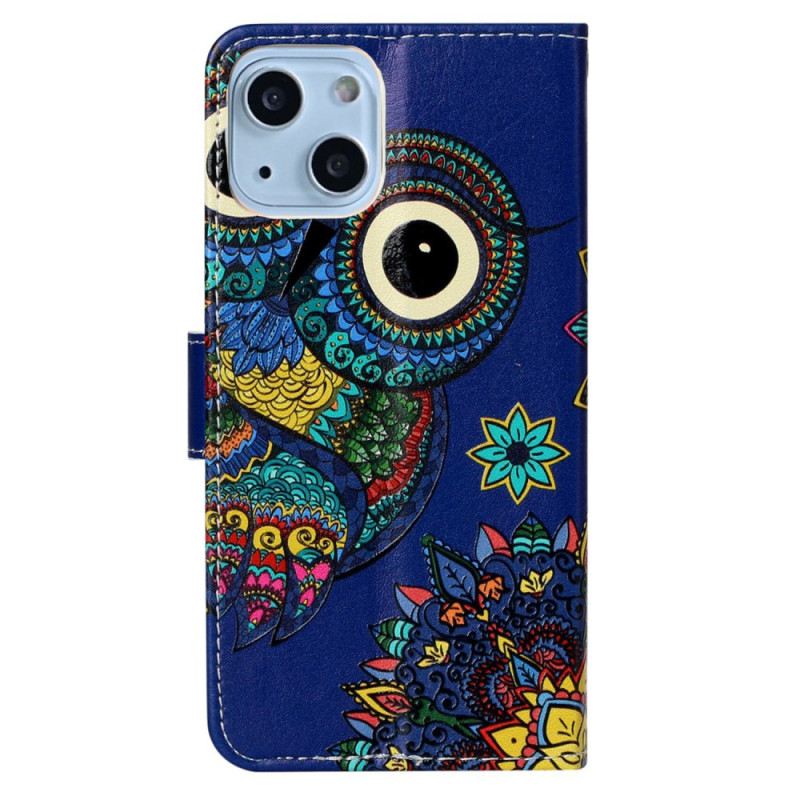 Flip Futrola iPhone 15 Plemenska Sova S Remenom