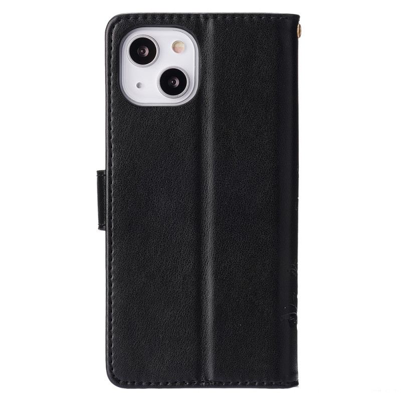Futrola iPhone 15 Cvijeće S Uzicom