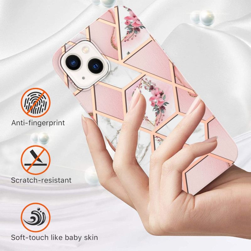 Maskica iPhone 15 Cvjetni Mramor