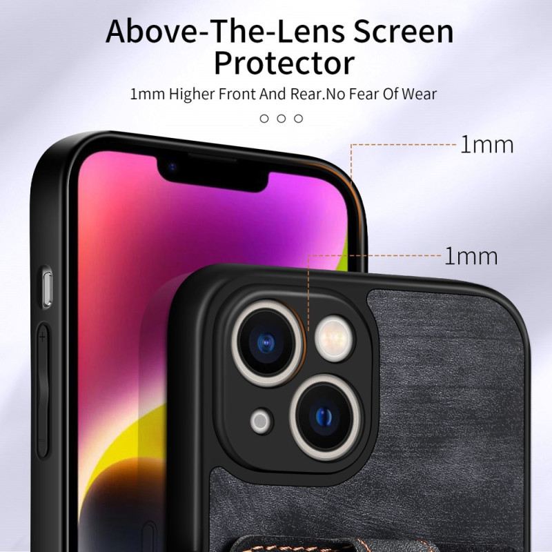Maskica iPhone 15 Vintage S Držačem Za Prsten I Držačem Za Kartice