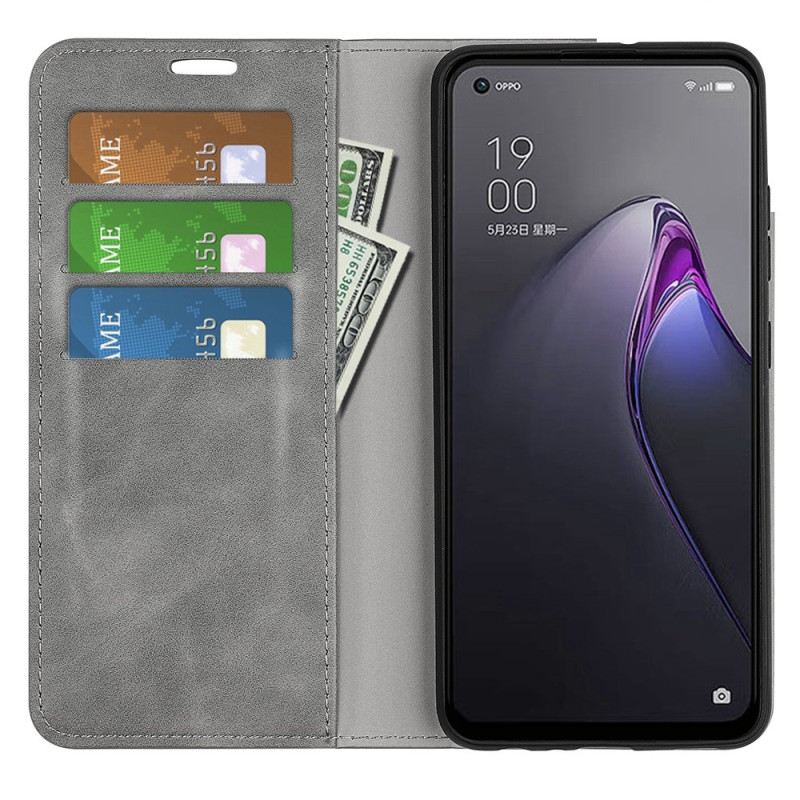 Flip Futrola Oppo Reno 8 Kožna Futrola Klasičan Dizajn