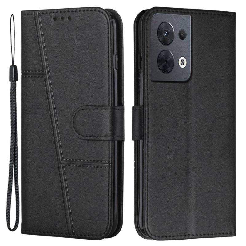Futrola Oppo Reno 8 Geometrijski Kožni Efekt Remena