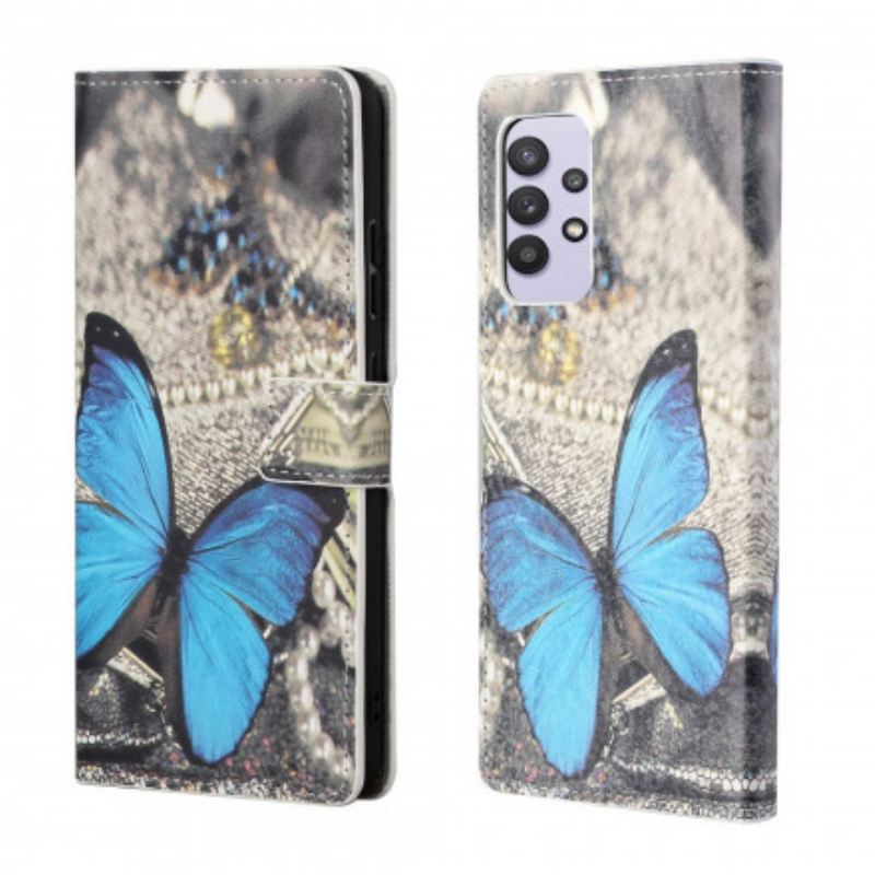 Kožna Futrola Samsung Galaxy A32 Butterfly Prestige Blue