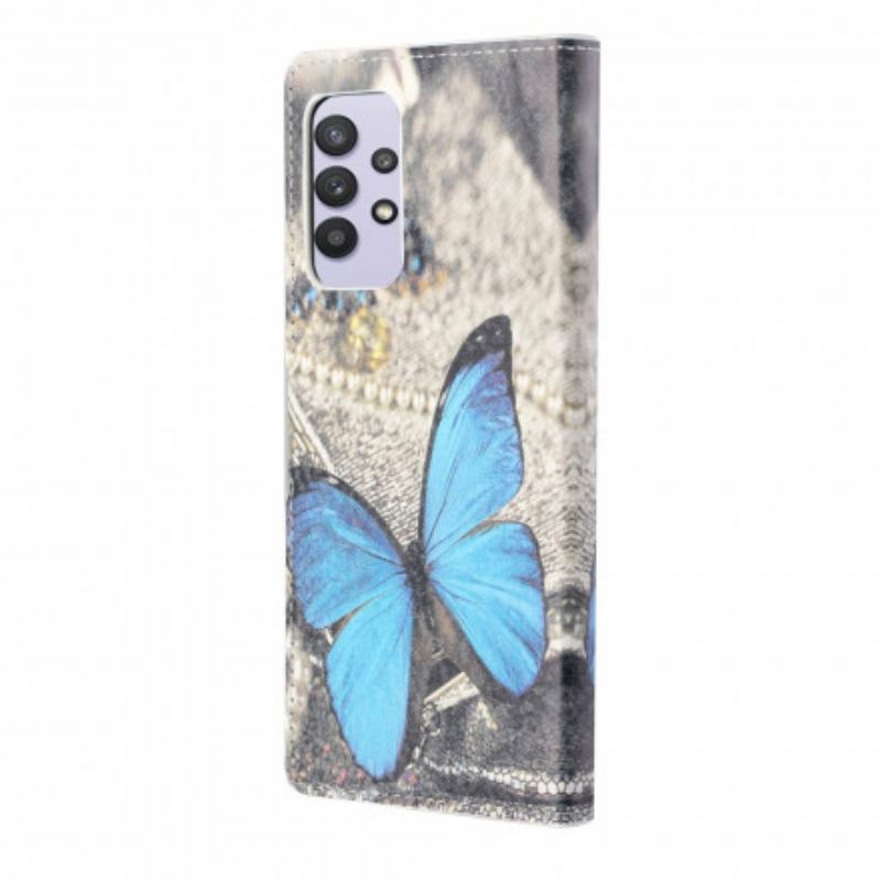 Kožna Futrola Samsung Galaxy A32 Butterfly Prestige Blue