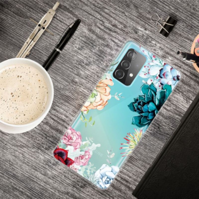 Maskica Samsung Galaxy A32 Bešavno Cvijeće U Akvarelu