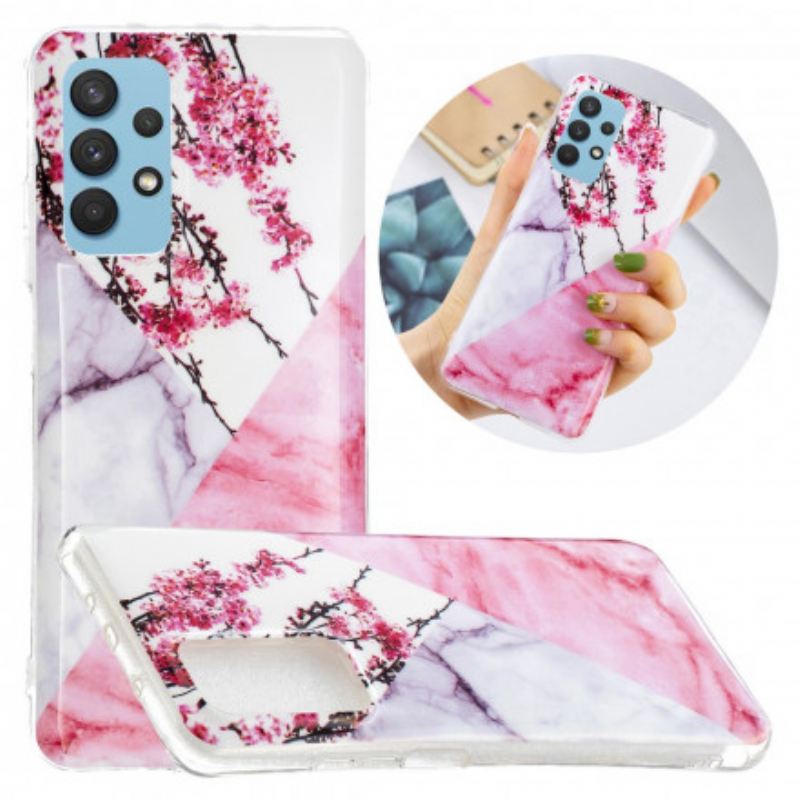 Maskica Samsung Galaxy A32 Mramorirani Cvijet Šljive