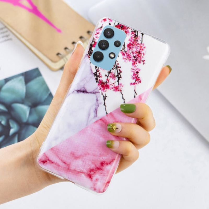 Maskica Samsung Galaxy A32 Mramorirani Cvijet Šljive