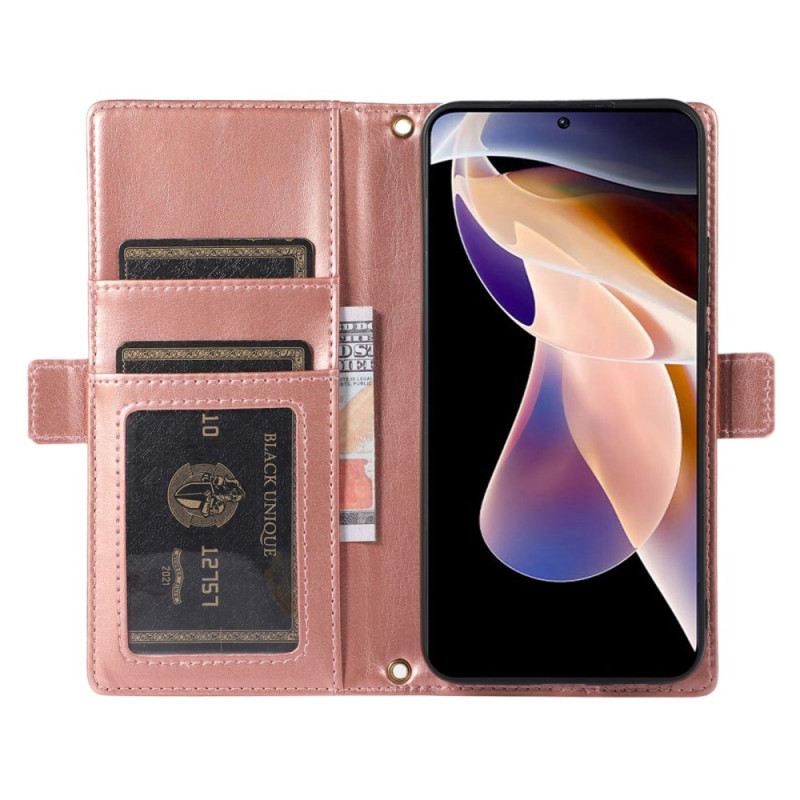 Kožna Futrola Xiaomi 12 Lite Novčanik Odvojivi Novčanik I Uzica