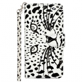 Flip Futrola iPhone 16 Leopardova Glava S Remenom