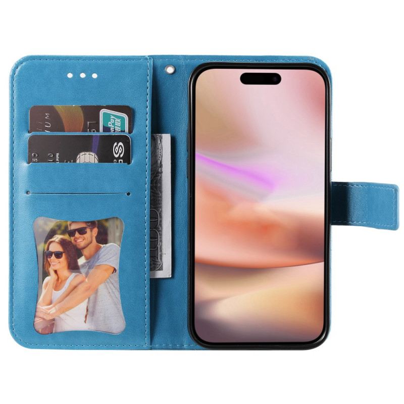 Kožna Futrola iPhone 16 Otisak Mandale S Remenom