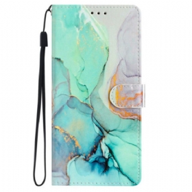 Kožna Futrola iPhone 16 Zeleni Mramor