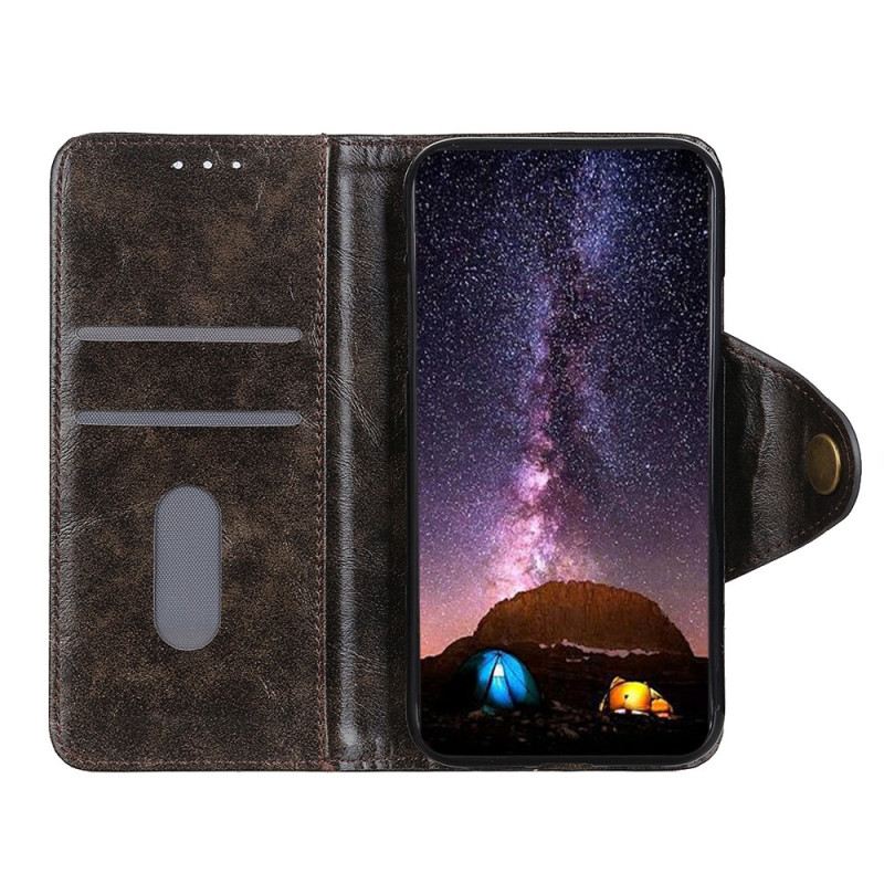 Kožna Futrola Google Pixel 7 Gumb Khazneh Od Imitacije Lakirane Kože