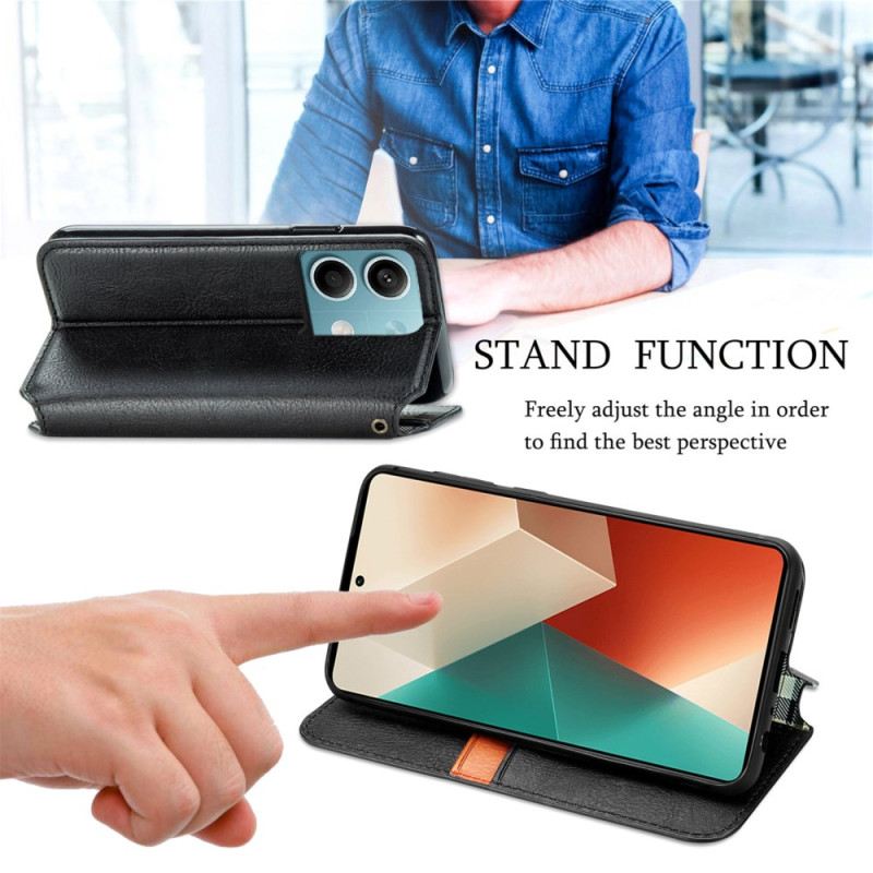 Flip Futrola Za Xiaomi Redmi Note 13 5g Vintage Dijamanti S Efektom Kože