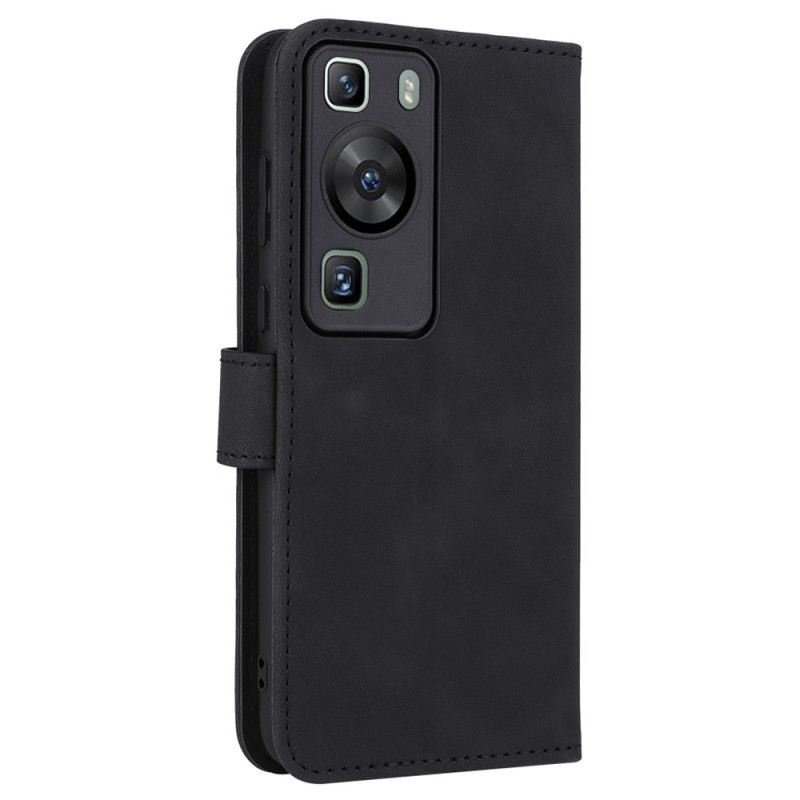 Flip Futrola Huawei P60 Pro Obična Umjetna Koža S Remenom