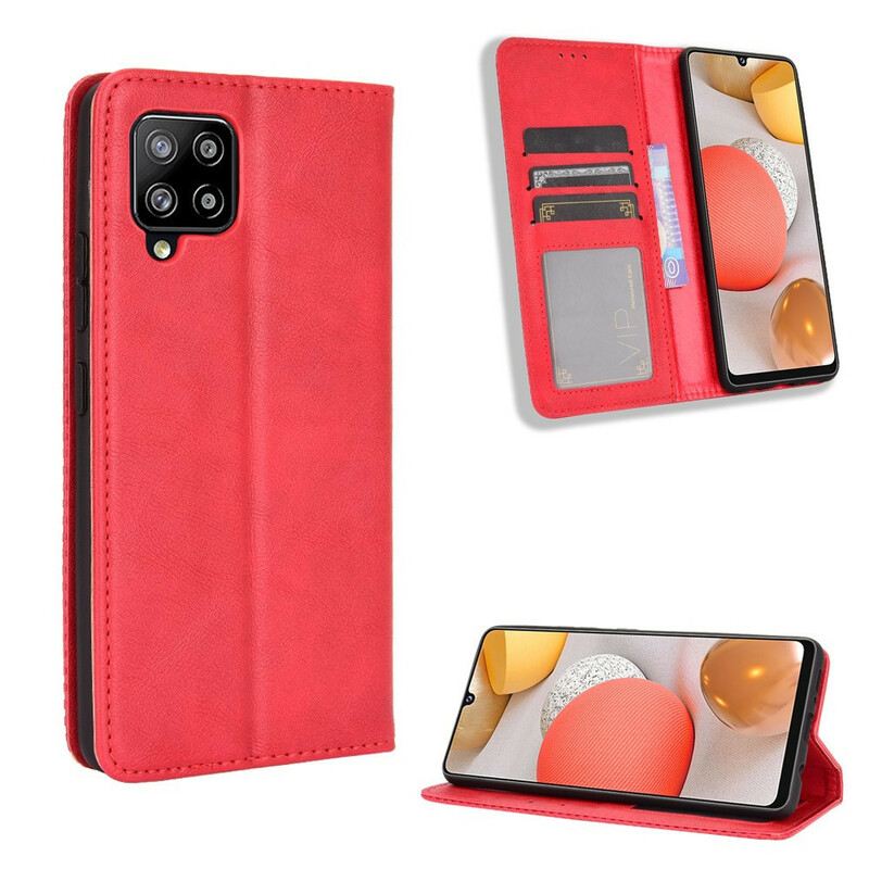 Flip Futrola Samsung Galaxy A42 5G Kožna Futrola Efekt Stilizirane Vintage Kože