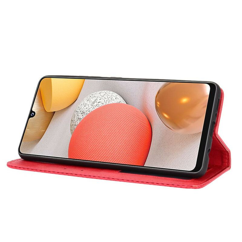 Flip Futrola Samsung Galaxy A42 5G Kožna Futrola Efekt Stilizirane Vintage Kože