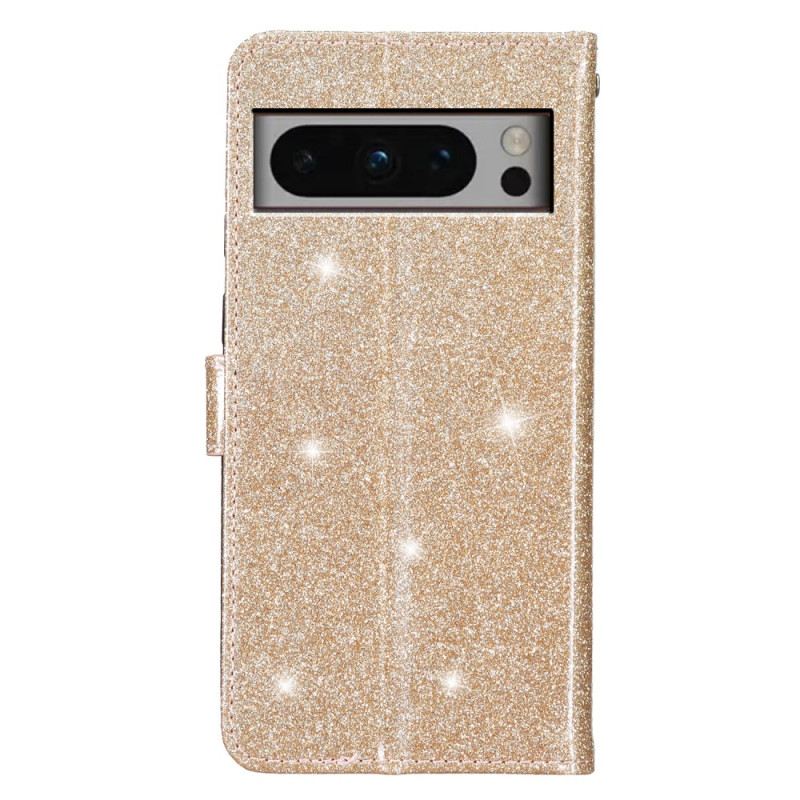 Kožna Futrola Google Pixel 8 Pro Šljokice S Remenčićima