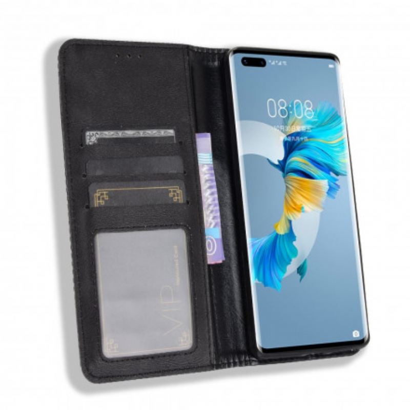 Flip Futrola Huawei Mate 40 Pro Kožna Futrola Efekt Stilizirane Vintage Kože