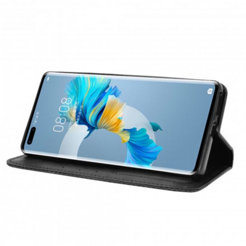 Flip Futrola Huawei Mate 40 Pro Kožna Futrola Efekt Stilizirane Vintage Kože