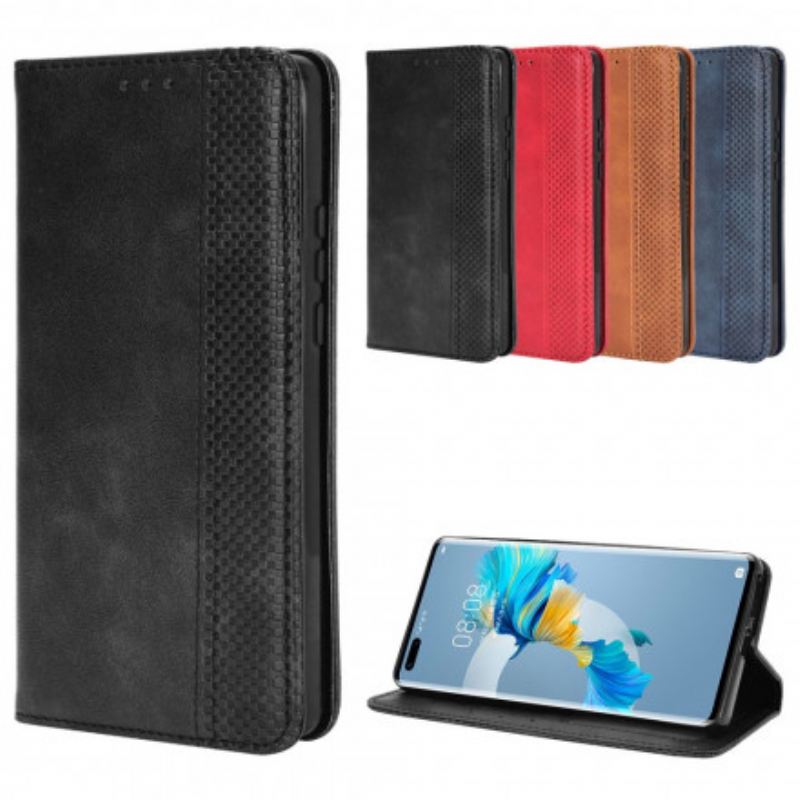 Flip Futrola Huawei Mate 40 Pro Kožna Futrola Efekt Stilizirane Vintage Kože