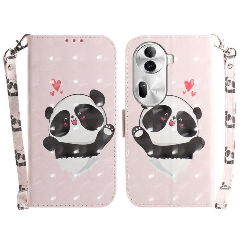Kožna Futrola Oppo Reno 11 Pro 5g Panda Love With Strap