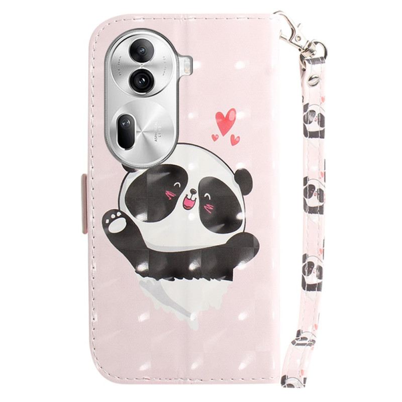 Kožna Futrola Oppo Reno 11 Pro 5g Panda Love With Strap