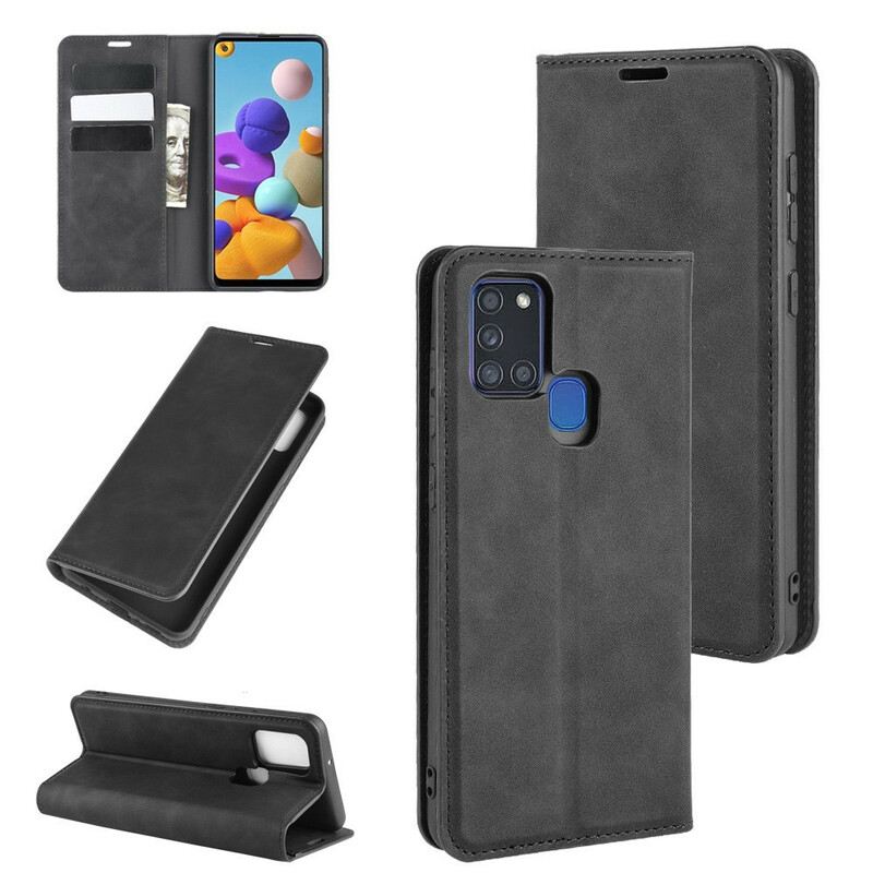 Flip Futrola Samsung Galaxy A21s Kožna Futrola Efekt Meke Kože