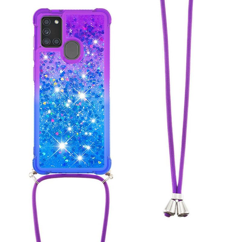 Maskica Samsung Galaxy A21s Silikonske Šljokice I Uzica