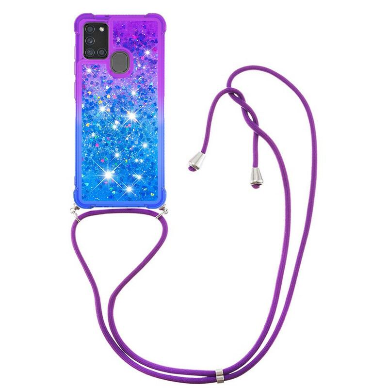 Maskica Samsung Galaxy A21s Silikonske Šljokice I Uzica