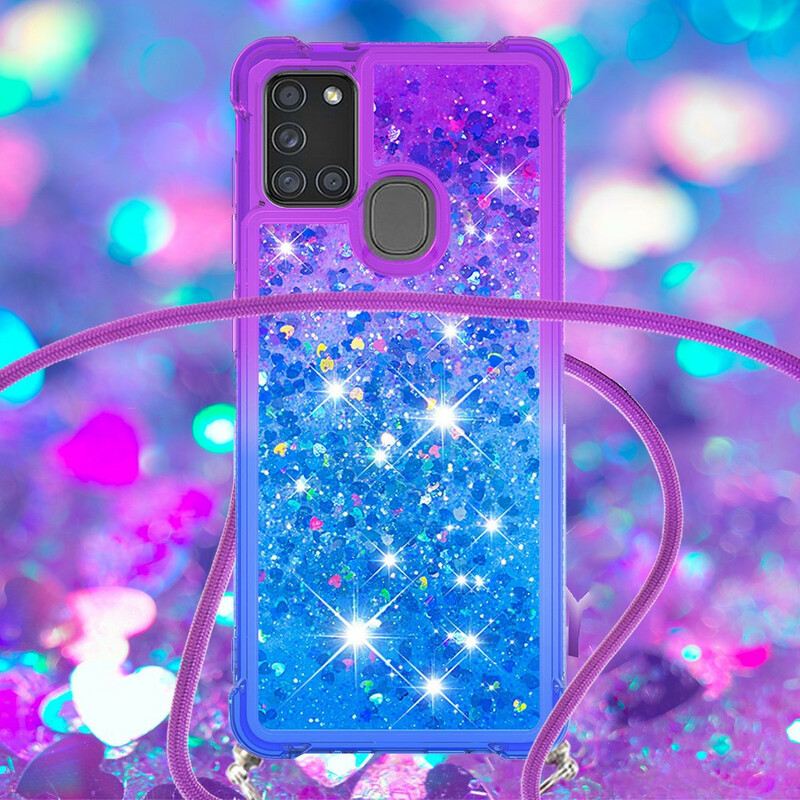 Maskica Samsung Galaxy A21s Silikonske Šljokice I Uzica