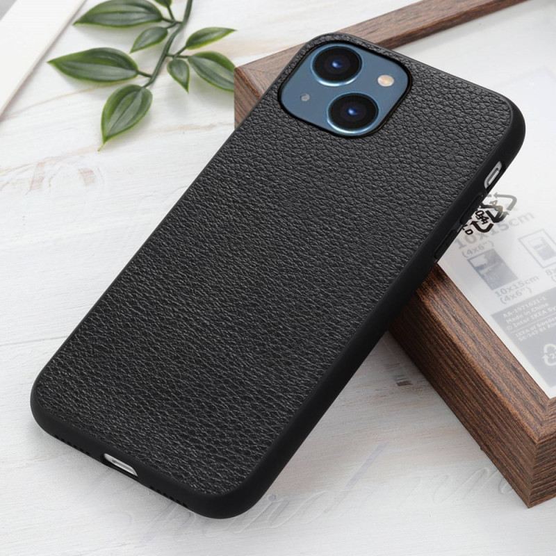 Maskica iPhone 14 Plus Prava Litchi Koža