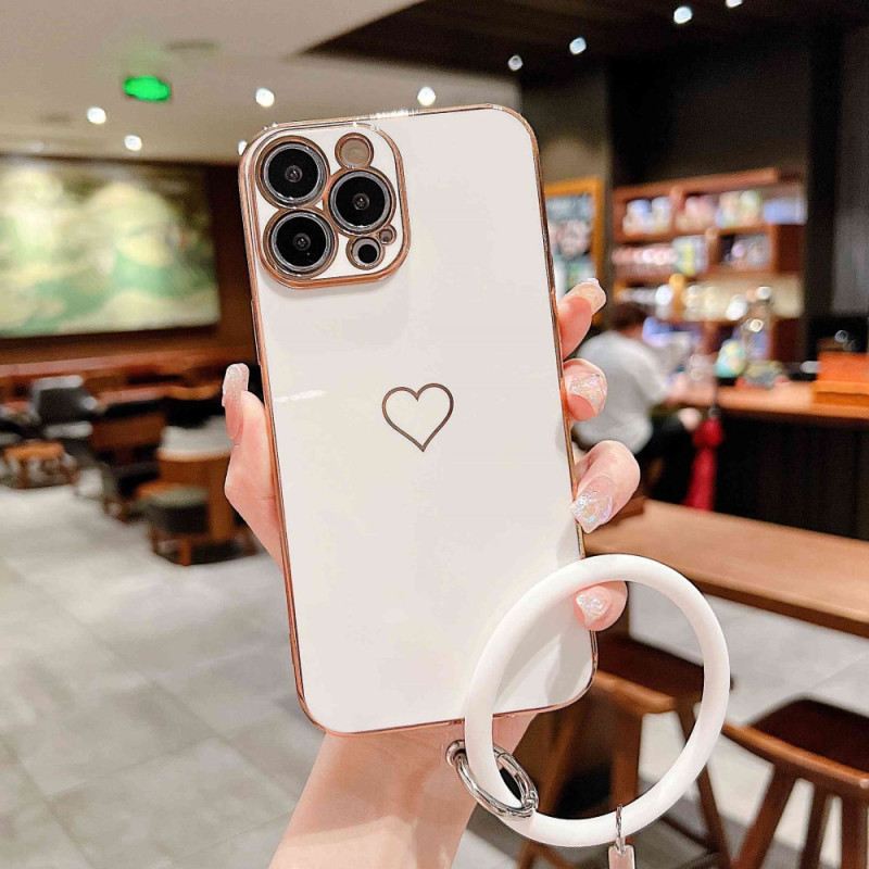 Maskica iPhone 14 Plus Srce S Remenom U Obliku Prstena