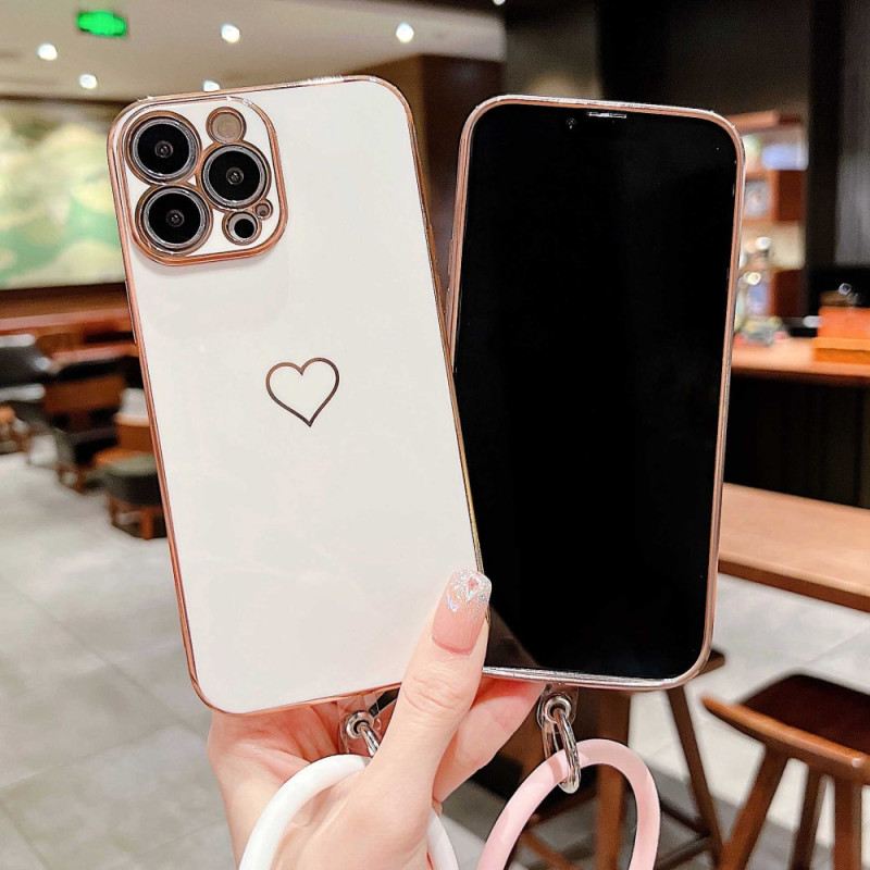 Maskica iPhone 14 Plus Srce S Remenom U Obliku Prstena