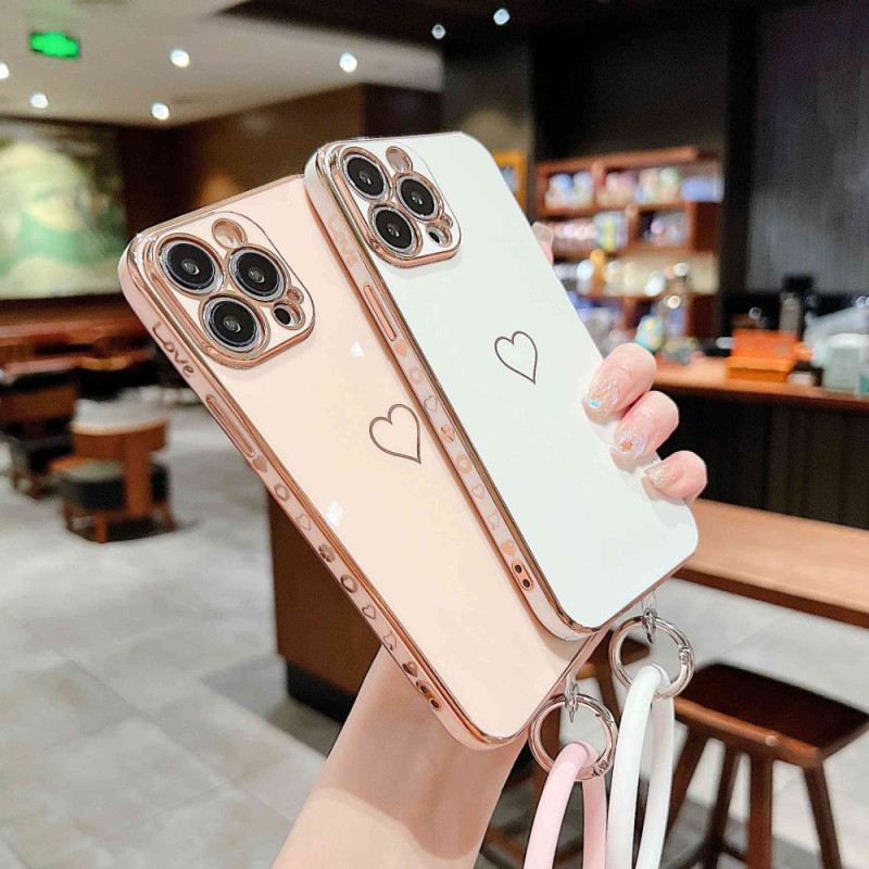 Maskica iPhone 14 Plus Srce S Remenom U Obliku Prstena