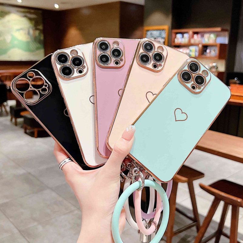 Maskica iPhone 14 Plus Srce S Remenom U Obliku Prstena
