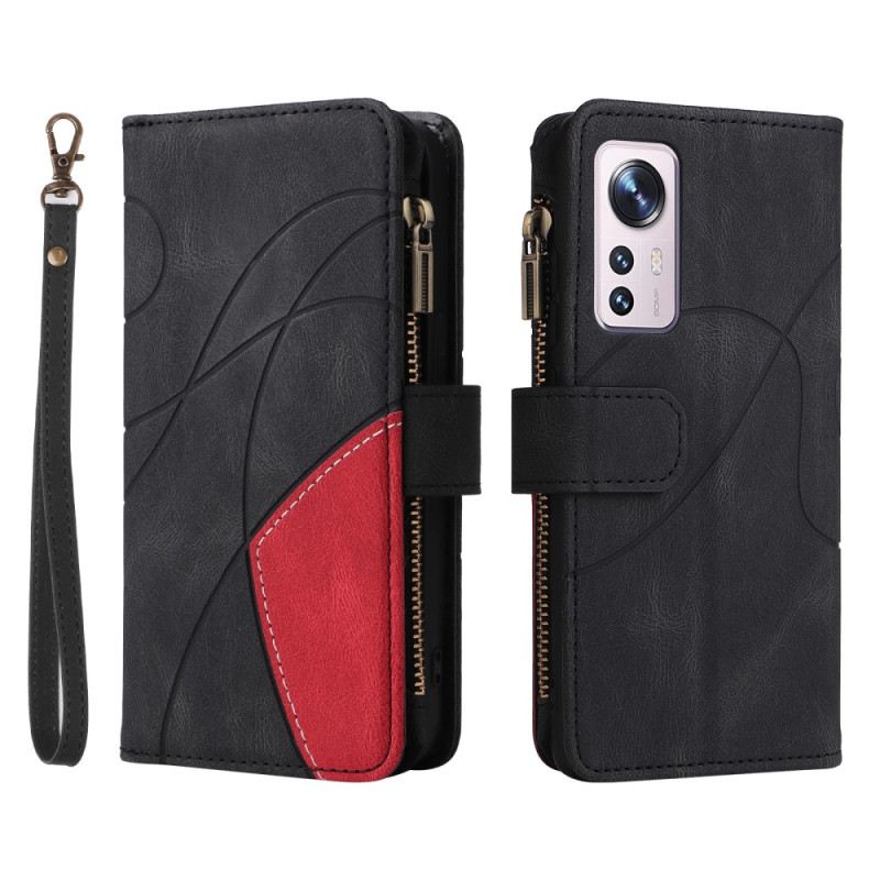Flip Futrola Xiaomi 12 / 12X Dvobojna Torbica S Novčićima