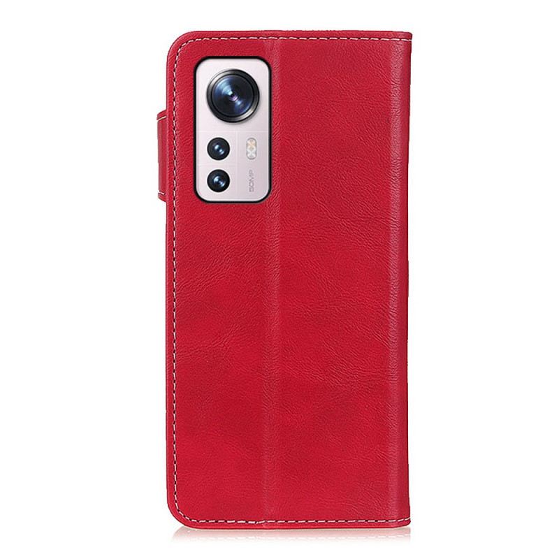 Kožna Futrola Xiaomi 12 / 12X Umjetnički I Šavovi
