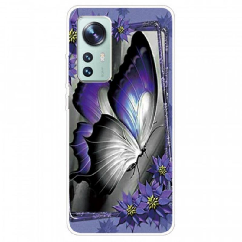 Maskica Xiaomi 12 / 12X Ljubičasti Leptir Silikon