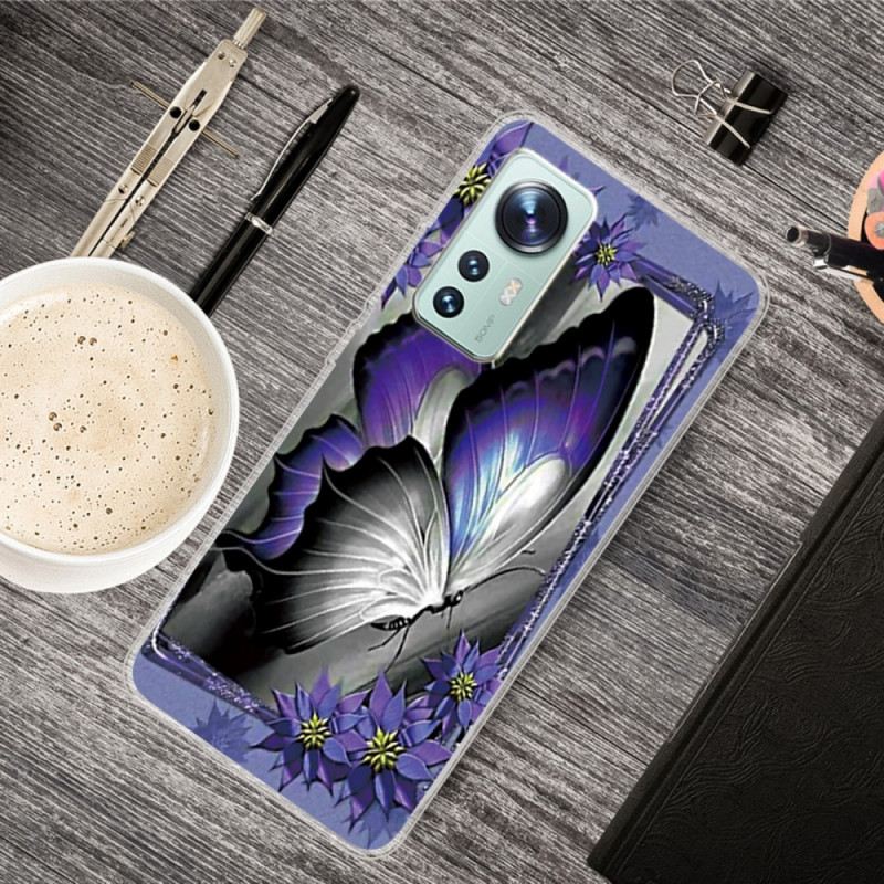 Maskica Xiaomi 12 / 12X Ljubičasti Leptir Silikon